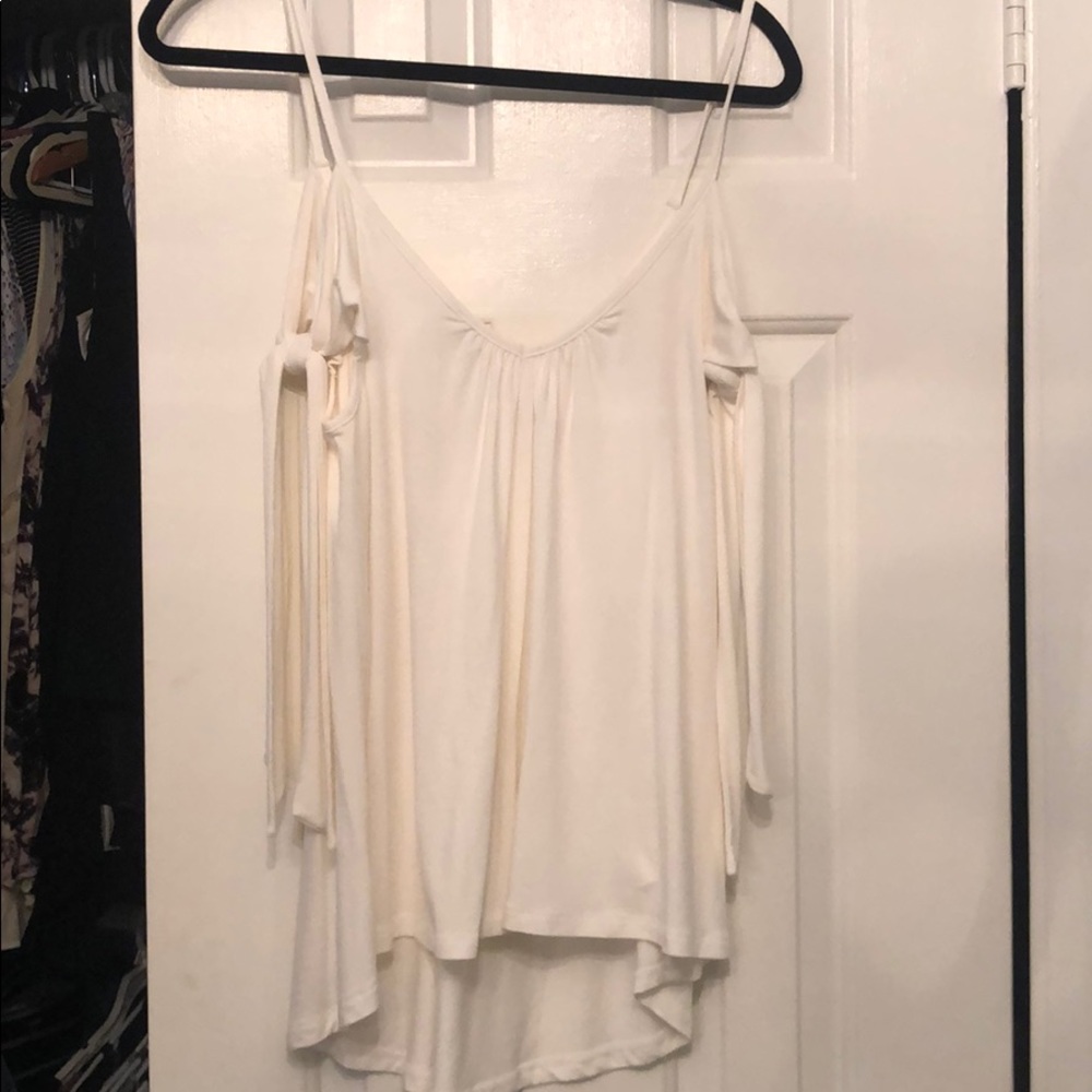 Free people tie off the shoulder shirt